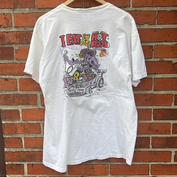 Vintage 90s Rat Fink Hot Rod T-Shirt / XL / I Eat Sleep Drink Hot Rods - Picture 7 of 8